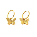 2025 Fine Jewelry 18K Gold Rhodium Plated 925 Sterling Silver Texture Butterfly Hoop Earrings Trendy Style Wedding Party Gifts
