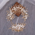 Heavy Beaded Flower Headband Bridal Wedding Hair Band Hair Jewelry Accessories