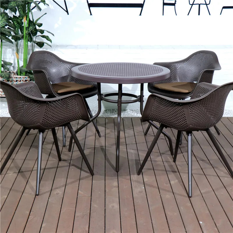 Youya Durable Plastic and Chair Contemporary Rattan Cheap Outside Outdoor Table Set for Big Family