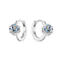 Wholesale  Iced Out Grade D Moissanite Earrings 925 Sterling Silver  1ct+1ct Moissanite GRA Certified Hoop Earrings Women
