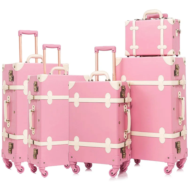 Luggage Sets 5 Piece with Cosmetic Case PU Leather Luggage with TSA Lock  360 Spinner Wheels Durable Luggage Set for Women