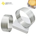 Baking Beginner's Easy Eco-Friendly Round Stainless Steel Adjustable Cake Ring Chiffon Cake Mold Essential Bakery