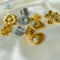 SUMMLY Vintage Trend Wholesale Personalized Heart Shaped 18K Gold Plated Stainless Steel Earrings Fashion Jewelry