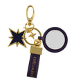 Gold Key Holder Ring Attached Custom Estee Lauder Logo Name Multi Color Pu Leather Keychain Mirror Portable Custom Size 2D/3D