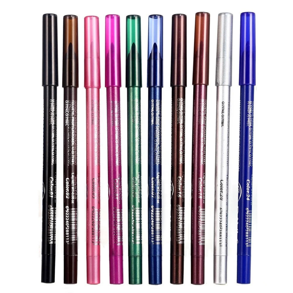 Davis Navy Blue Eyebrow Pencil 10 Pcs Pearlescent Eyeliner Waterproof Eye Shadow Pen