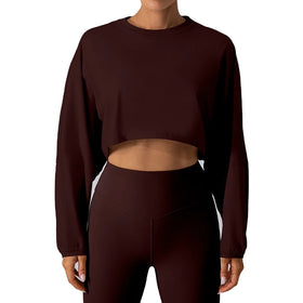 Women Lightweight Sports Sweatshirts Long Sleeve Loose Quick Dry Crop Sweater Soft Quick Dry Yoga T Shirt