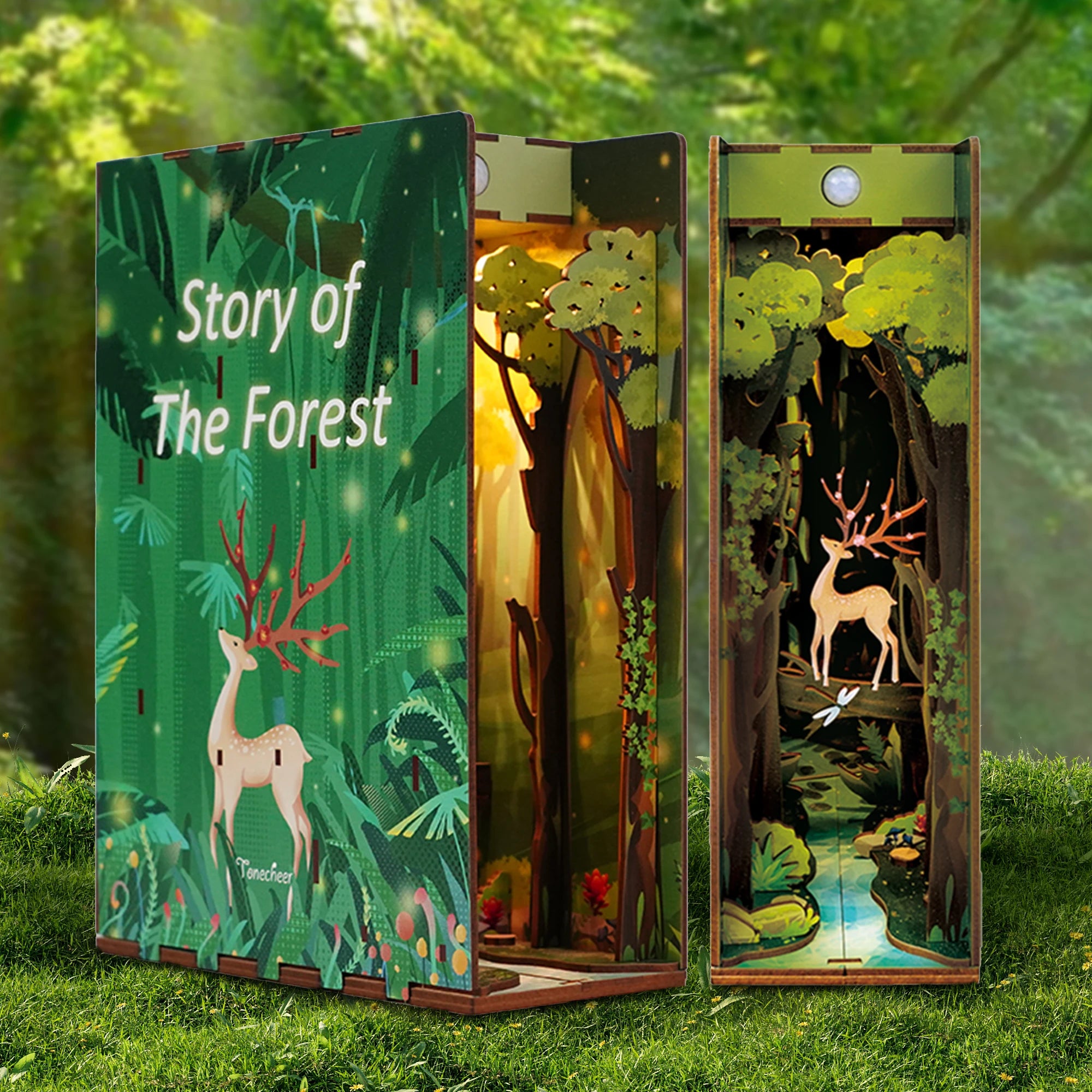 Tonecheer Story of the Forest Campus Creative DIY Bookshelf Insert Book Nook for Asia Campus Bookstores