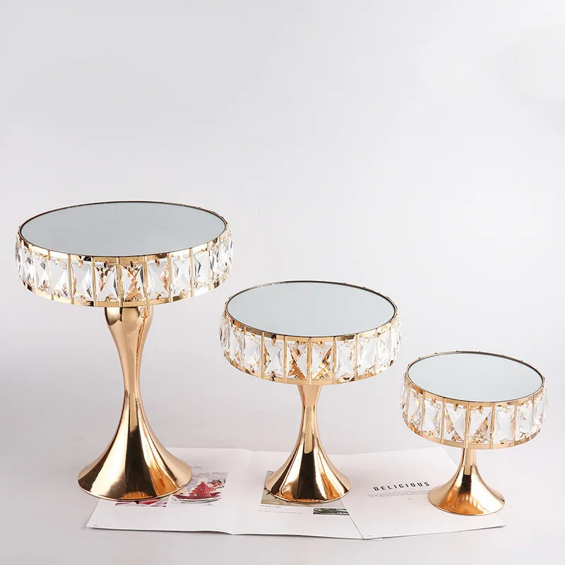 European Wedding Props Iron Cake Rack Home Living Room Hotel Party Crystal Tray Metal Dessert Decoration Table