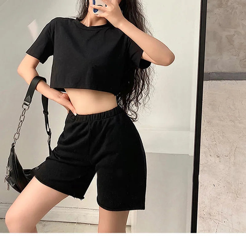 Plain T Shirts Wholesale New Fashion Cotton Crop Top T-shirt Women Custom Solid Color 100% Cotton T Shirt Women