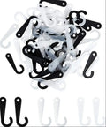 Hookei Source Supplier White Black Clear Plastic J-Hooks for Socks Retail Display Hanger with Easy Wall Mounting and Custom Logo