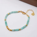 Elegant Special Light Green Crystal Gold Grain Bracelet