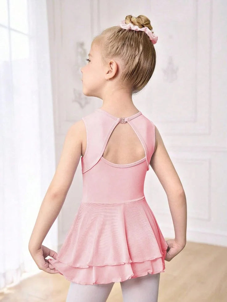 Daydance Girls Short Sleeve Cotton Spandex Ballet Gymnastic Leotards for Children Training Dance Suit