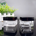 Wholesale 30 50 80 g Empty pink Round Container Face Lotion Cream Frosted Glass Cosmetic Jars with Plastic Lids