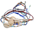 Bohemian Beach Party Accessories Women Woven Rope Colorful Beach Style Shell Beaded Handmade Boho Bracelet