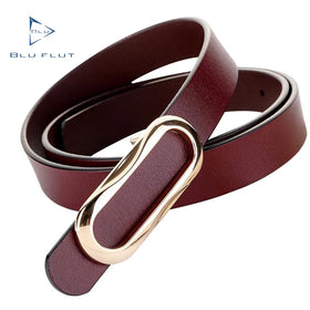 Bal Manent Genuine Cow Hide Leather Belts for Men & Women with Alloy Smooth Buckle 3.2cm Width Casual/Work/Party Use
