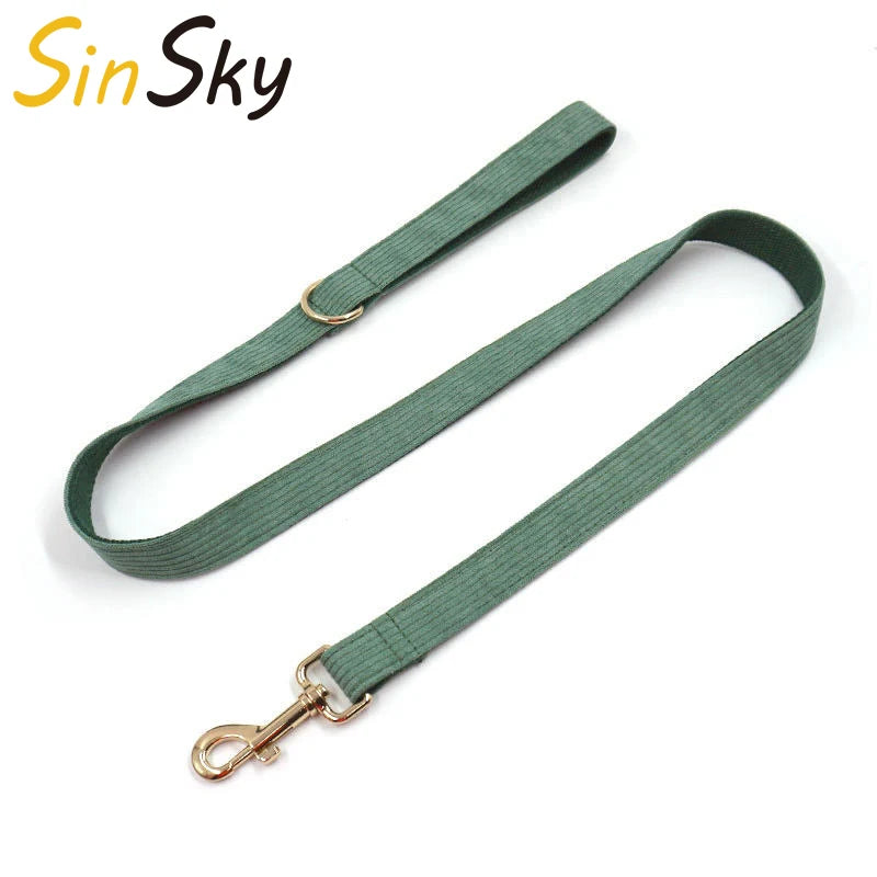 SinSky Leash Pet Large Dog Corduroy Wholesale Spot Pet Corduroy Leashes Alloy Buckle Strong Dog Leash Chain