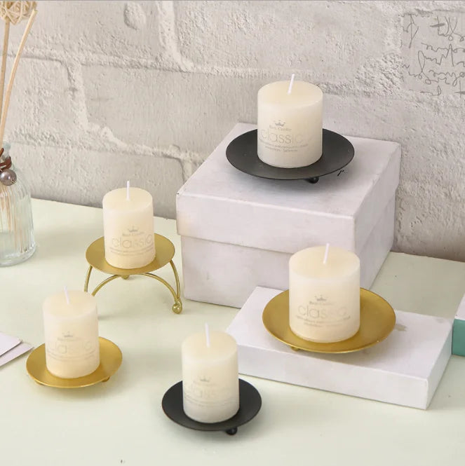 Elegant Iron Plate Metal Candle Stand Wholesale Christmas Home Decoration Elegant Christmas Pillar Candlestick Holder Metal