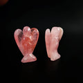 Cheap Price Hand Carving Natural Rose Quartz Crystal Angel Figurines for Ornament Crafts