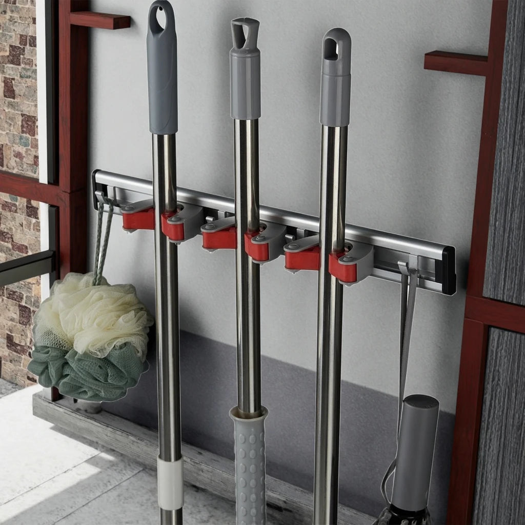 Hot Selling Multi-Function Mop Holder with Storage Hook for Broom Cleaaning Tool Storage Household Cleaning Accessories