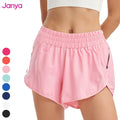 Casual Workout Side Zipper Pocket Low-Rise Gym Fitness Yoga Shorts Lined Drawstring Quick Dry Breathable Sports Shorts for Women