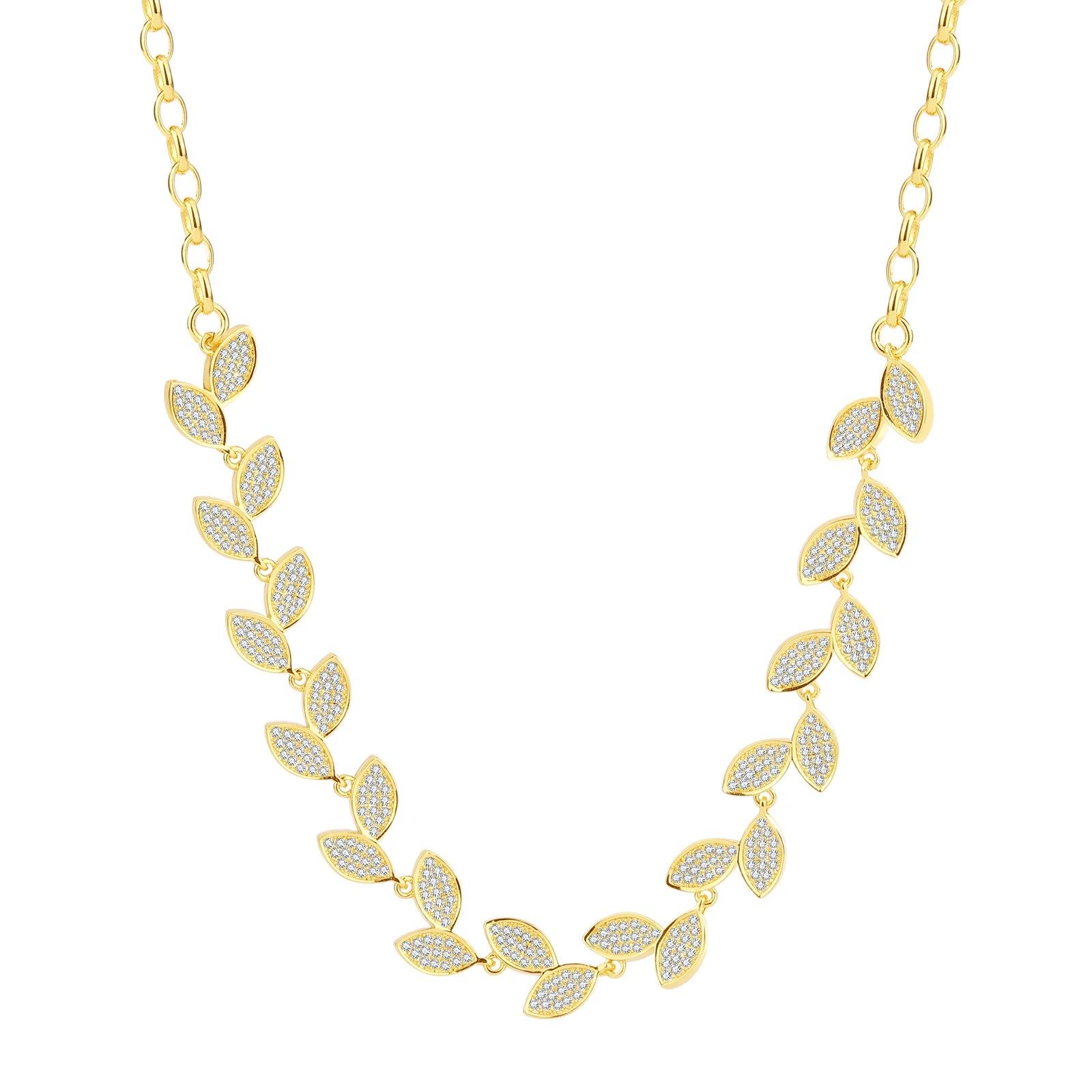 Stylish Exquisite Lady's Flower Necklace 18K Gold-plated Geometric Leaf Flower Versatile Charm Necklace Fashion Jewelry Necklace