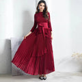 Irregular Large Skirt Lace up Pleated Waist Waist Blouse Two-piece Women's Wear