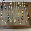 Hot Selling Small Retro Necklace Natural Stone Bead Splice Necklace French High End Light Luxury Collar Chain