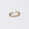 Fenny 14K Gold Plated Wholesale Minimalist Fashion Double Layer Opening Stainless Steel Finger Ring Trendy for Women