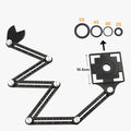 Multifunctional Aluminum Six-Sided Ruler Woodworking Handy Origin Locator Multi-Angle Measuring Template Hand Tools Sowell Black