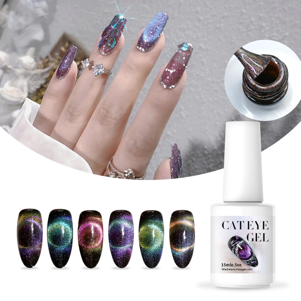 MissGel Wholesale Supplier 9d Magnetic Cat Eye Uv Nails Gel Art Salon New Professional Nails Products