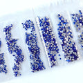 Sapphire 6 Blanks Colors Coating Mixed Sizes Non Hot Fix Flat Back Glass  Non Hotfix Strass for Nail Art