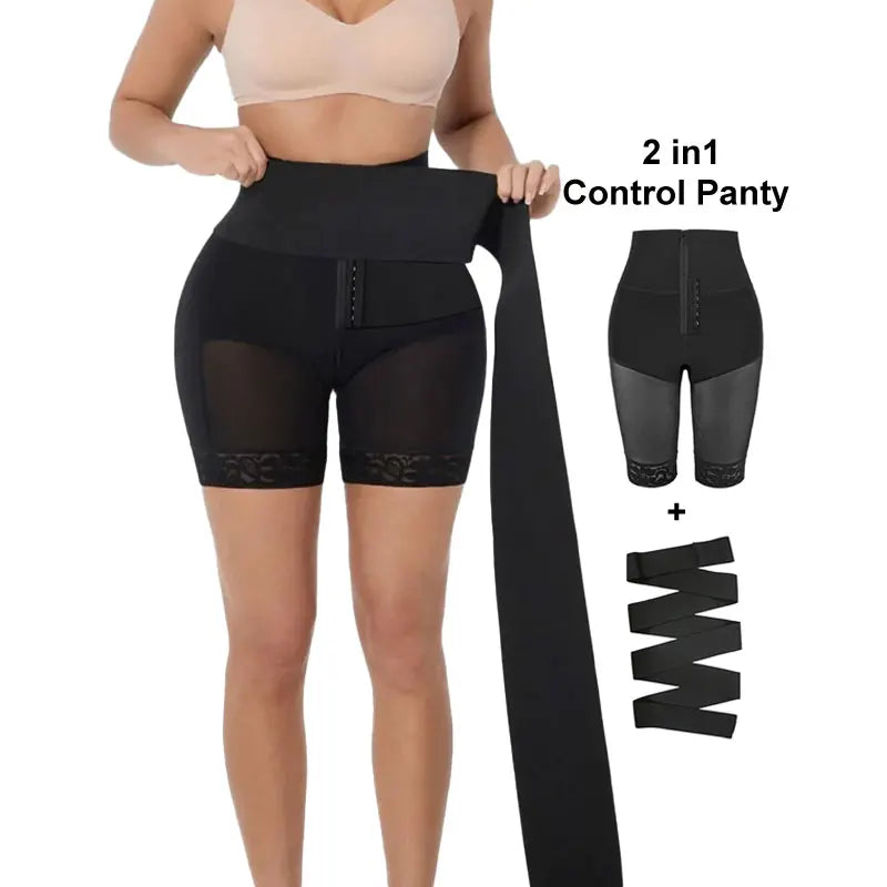 Wholesale 2-in-1 Seamless Body Shaper Control Panties Waist Trainer and Bum Enhancer