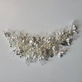 SLBRIDAL Handmade Wired Rhinestones Crystals Flower Leaf Long Wedding Hair Comb Bridal Headband Hair Accessories Women Jewelry