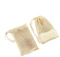 Natural Eco-Friendly Cotton Bath Mesh Soap Saver Bag Biodegradable Drawstring Bubble Soap Mesh Net Bag for Skin Sponge Scrubber