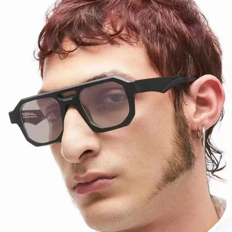 Fashion Vintage Retro Promotional Designer 2025 Sunglasses Custom logo Squared UV 400 Sun Glasses for Men
