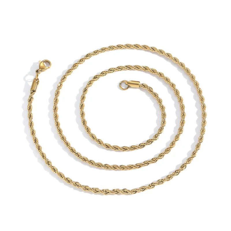 Wholesale 60cm Twist Chain Necklace - Stainless Steel Rope Jewelry for Men & Women
