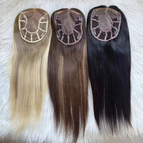 Emeda Hot Sale MONO with Open Weft Topper Full Cuticles Brazilian Human Hair for Women