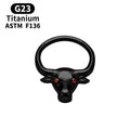 ASTM F136 Titanium 16G Nose Rings Bull Animal Style CZ Septum Clicker Earrings Cartilage Helix Daith Lobe Ear Piercing Jewelry