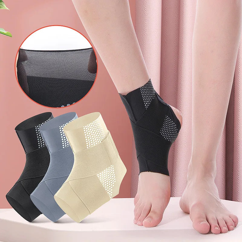 Sports Ankle Brace Football Ankle Protector Compression Nylon Strap Belt Black Elastic Bandage Sport Gym Anklet Support