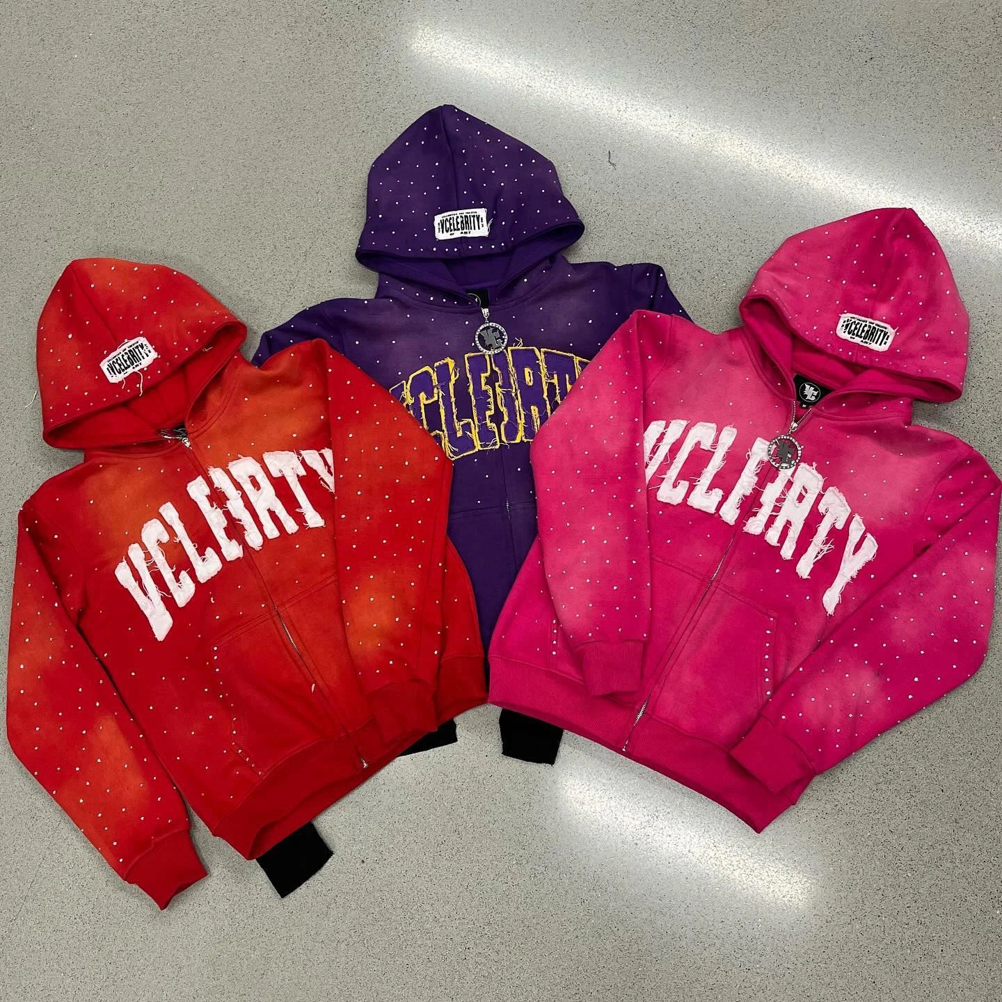US Free Tax Applique Patch Embroidery Zip up Hoodie Custom Distressed Zip up Hoodie Men Distressed Embroidery Hoodie Set
