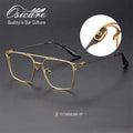 Double Bridge Tiny Titanium Alloy Eyeglasses Frames Good Quality Eyewear Optical Plates Metal Simple Eye Glasses Luxury Brand
