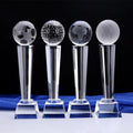 Ball Matches Champion Cups Personalized Crystal Ball Trophy Award Crystal Basketball Trophy for Sports Gift