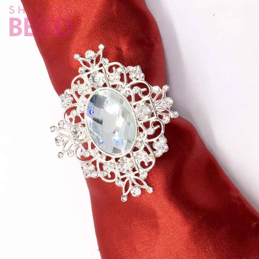 Napkin Ring Rhinestone Wedding Napkin Holder Gold for Table  Napkin Buckle Hotel Party  Decor Supplies