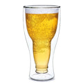 350ml Insulating Double Wall Upside Down Beer Glass Bottle Cup 450ml Double Wall Glass Bottle for Beer