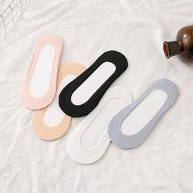 5 Pairs/set Summer Anti Slip Low Cut Invisible No Show Socks Low Cut Non Slip Socks for Women Loafer Socks