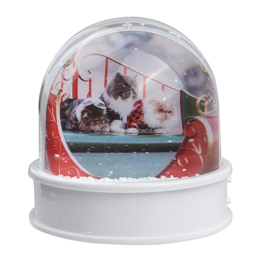 Custom PVC Strap on BaseDecoration Plastic Gifts Plastic Snow Globes