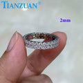 2mm 3mm Round White Moissanite Eternity Band Customizable Specifications Ring 925 Sterling Silver Jewelry Rings Engagement
