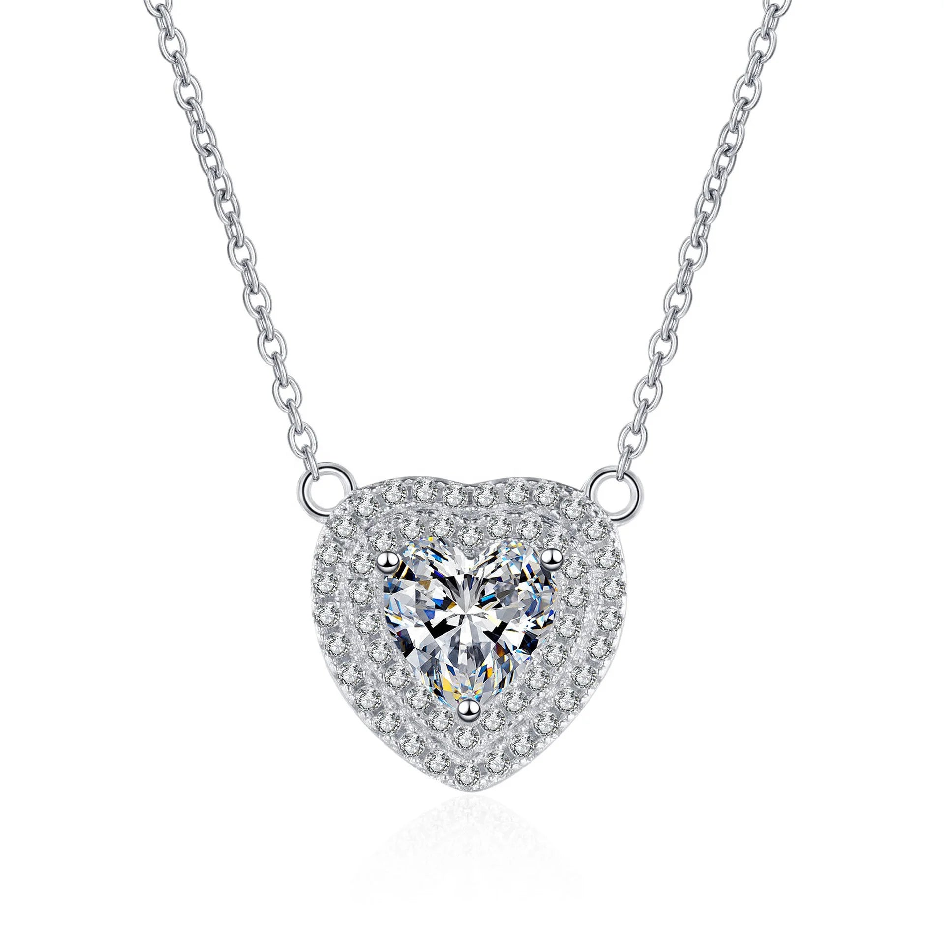 Luxury Heart Shape 2023 Moissanite Jewelry Shining VVS Moissanite Diamond Silver 925 Jewelry Trending Jewelry for 2023