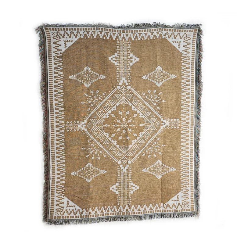 Custom Bohemian Geometry 100%cotton  Tapestry Blanket Jacquard Woven Blankets Throw Blanket