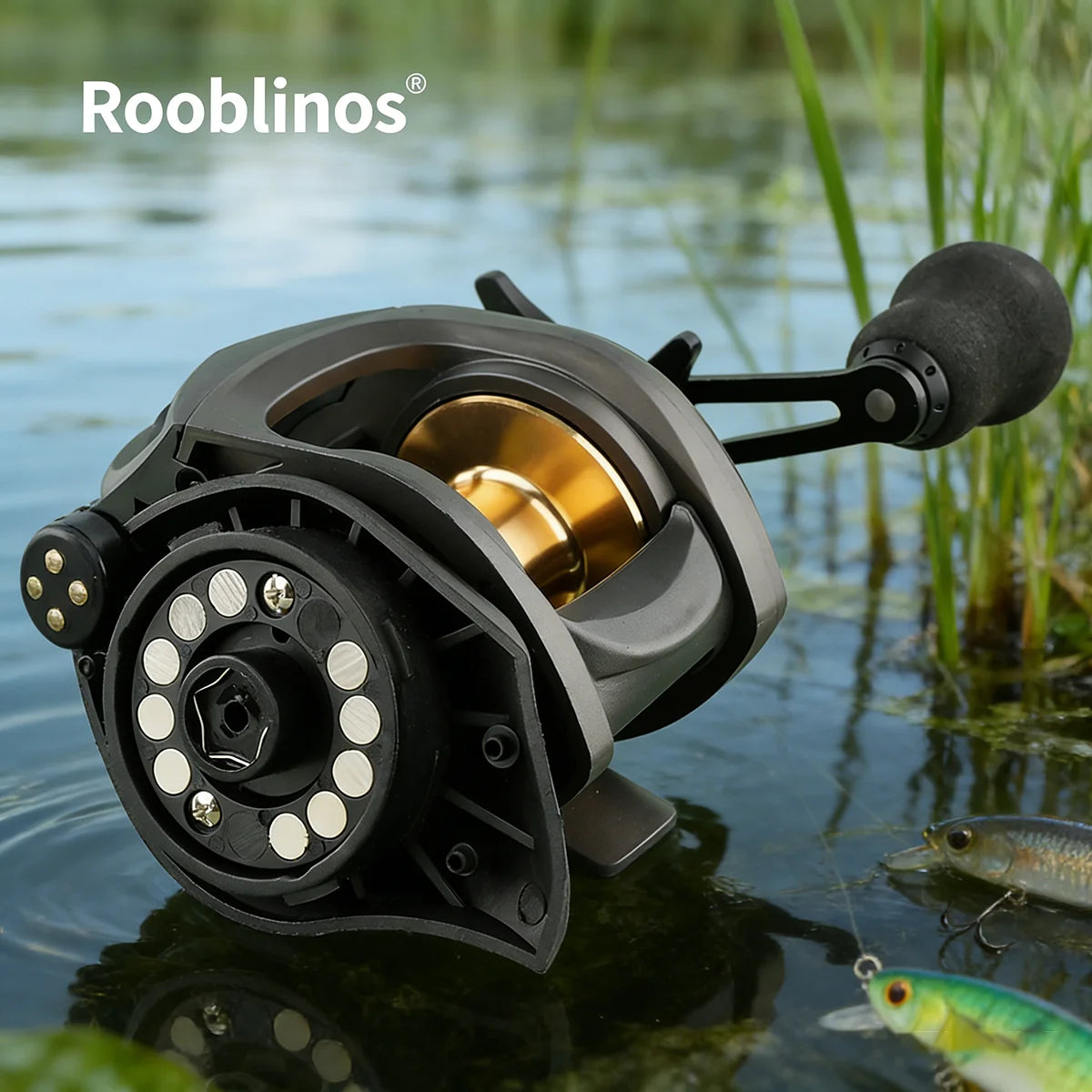 [Germany Stock] Rooblinos AK Waterdrop Left Hand Baitcasting Reel 7.2:1 Gear Ratio Aluminum Alloy Plastic Body